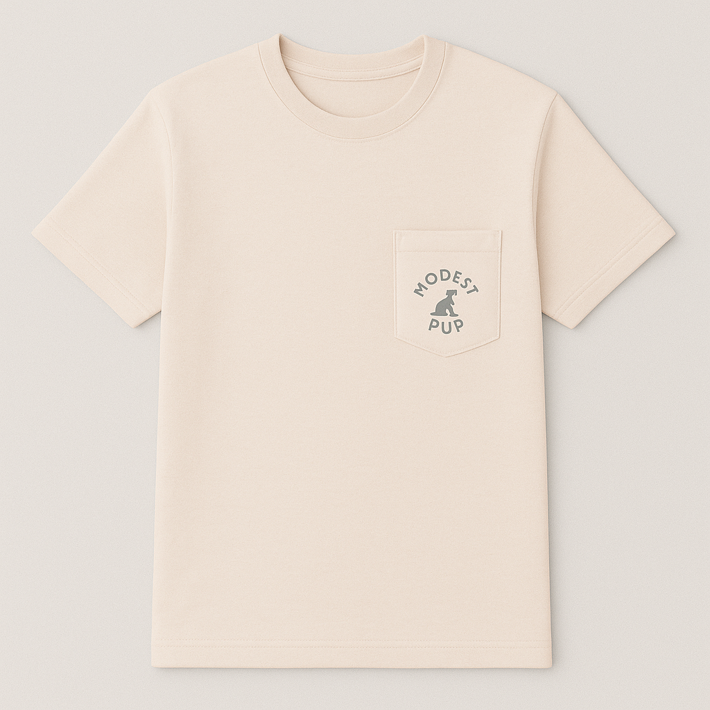 Daily Stroll Pocket Tee – Soft Beige