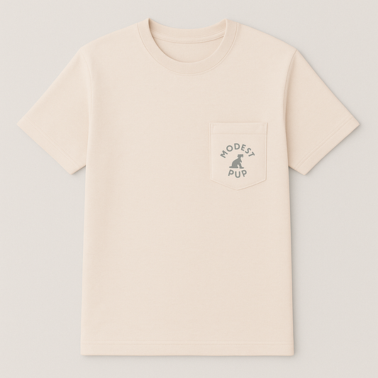 Daily Stroll Pocket Tee – Soft Beige